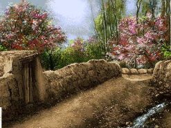 نخ و نقشه تابلو فرش کوچه باغ زیبا - 139